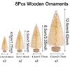 8pcs Artificial Mini Christmas Pine Tree Wooden Multicolor Neol Xmas Tabletop Ornament Decor Christmas Decorations for Home