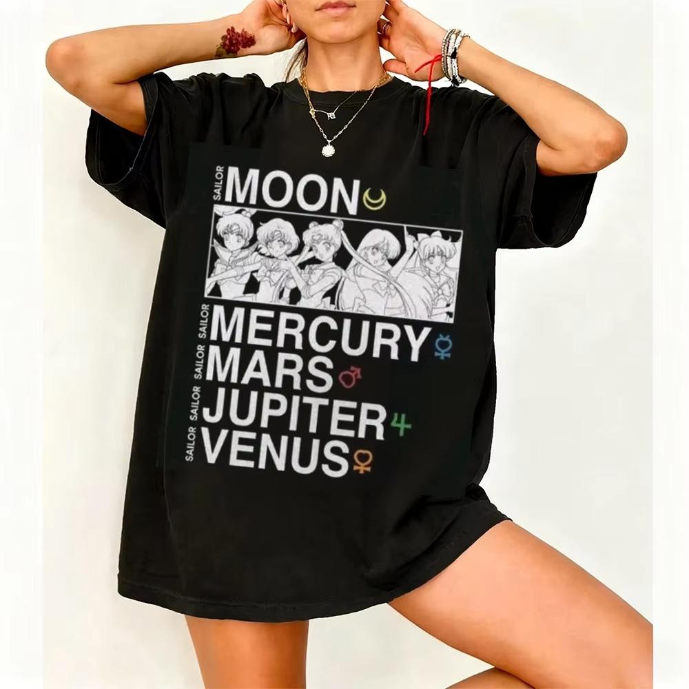 

Sailor Moon Retro 90s Anime Graphic T Shirt 2026 Summer Unisex Women Tee Streetwear Casual Trend Short Sleeve Couple Hip Hop Top XL