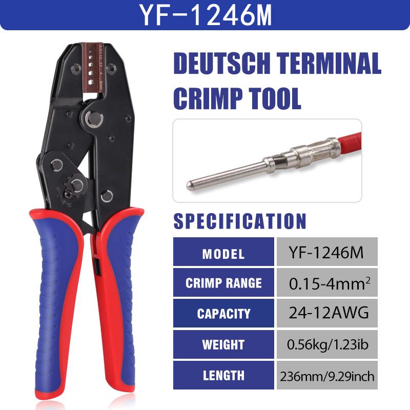Heavy-Duty Aviation Pin & Connector Terminal Crimping Pliers YF-1246 Harding Pin Cold Crimping Wire Pliers YF-1246M