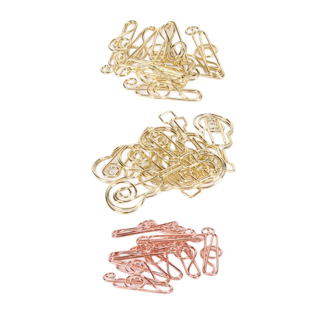 Paper Clips Guitar Note Shaped Prevent Slip Decorative Cute Metal Bookmark Paperclips for Documents 