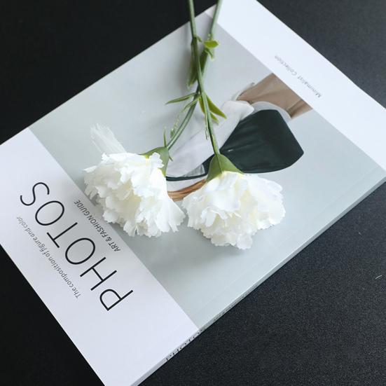 6Pcs Faux Silk Flower Material Artificial Carnation Flower Realistic No Watering Anti-fade Fake Flower DIY Gift Mother Day Adult Sex Wear