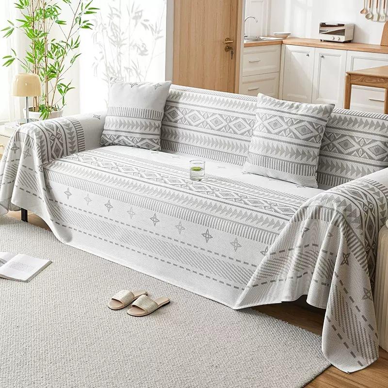 Summer Cool Ice Silk Sias Sofa Towel Full Covered Anti-Slip Sofa Slipcover Living Room One Piece Sofa Blanket