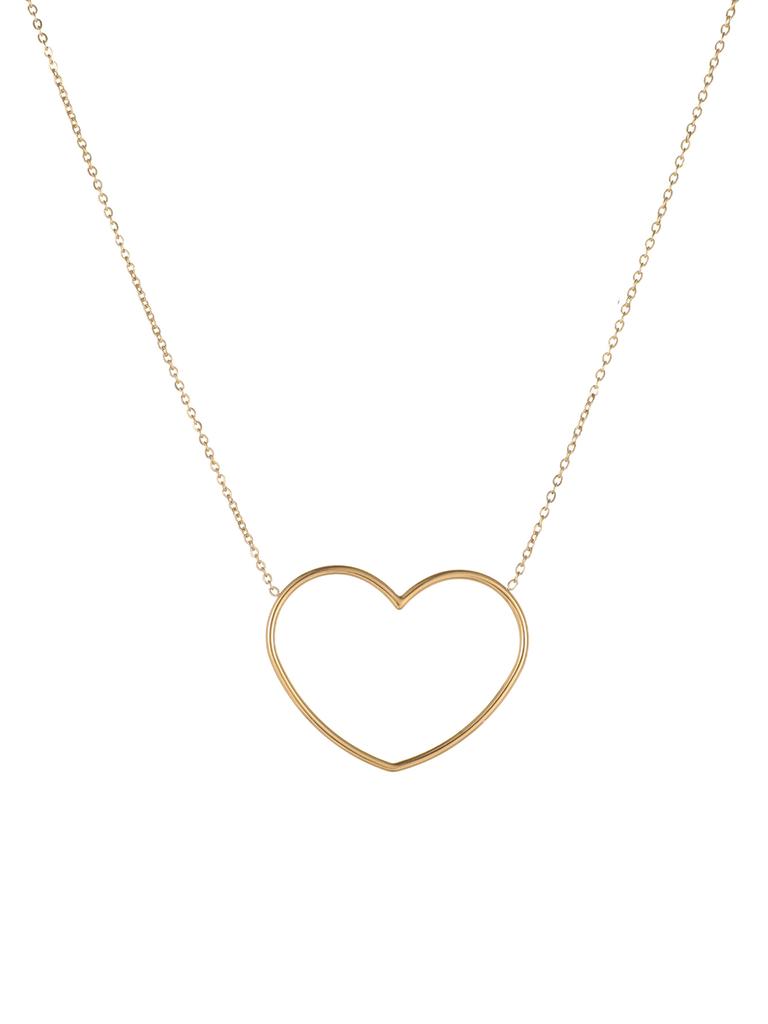 1 Pieces Hundred Personalised Fashion Stainless Steel Inlaid Colourful Zirconia Exaggerated Heart Necklace