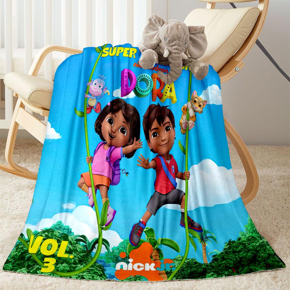 Dora Explorer Blanket Soft Warm Cozy Perfect for Bedding Chair Office Four Seasons Universal Modern Style Unique Gift for Family and Friends Camping