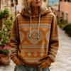 Spring Bohemian Retro Print Women's Hoodies European American Style Hoodie Women's Casual Sweatshirt Women's Clothes Top Pullover