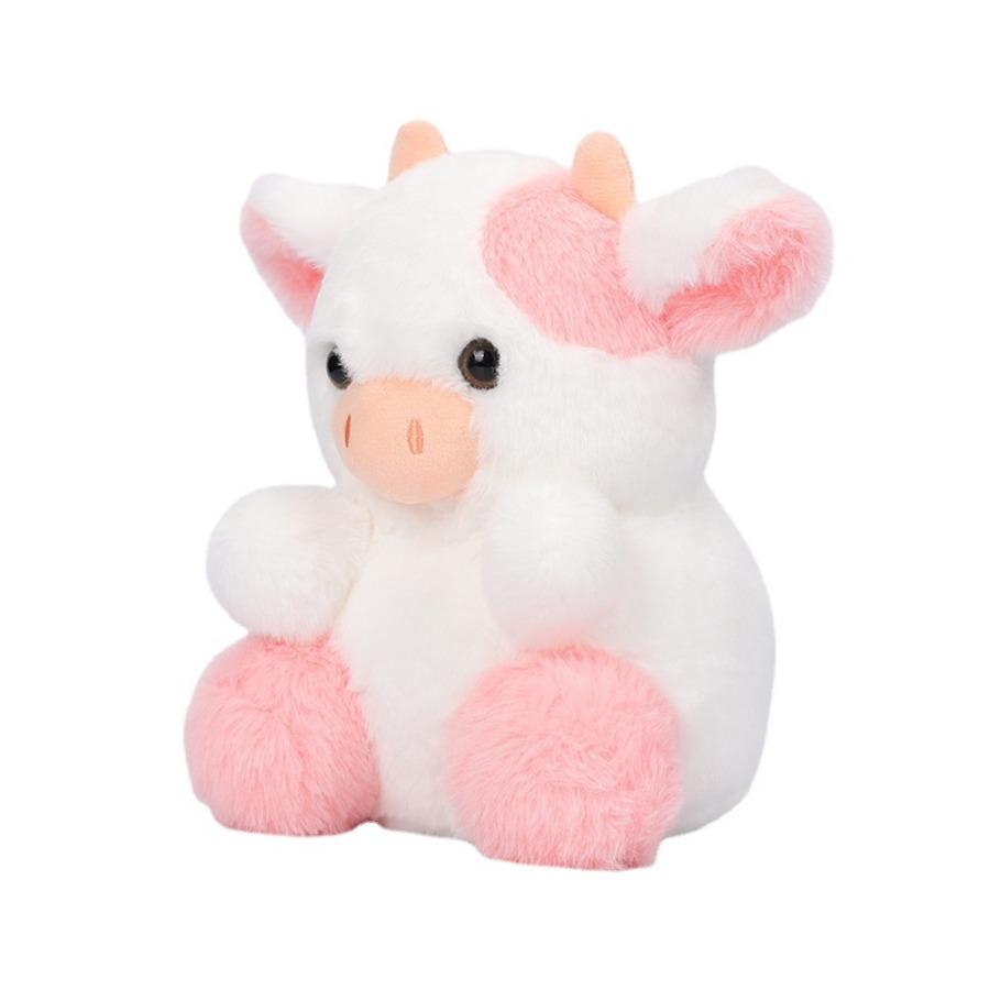 20cm/7.87in Cute Cow Plush Toys Cartoon Colorful Strawberry Bull Stuffed Animal Cattle Soft  Plushie Doll Decor For Party Gift