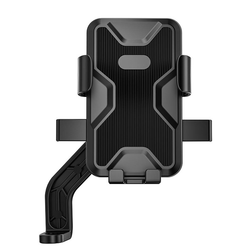 Motorcycle Phone Mount for Secure Navigation with Flexible Viewing Adjustments rearview Black