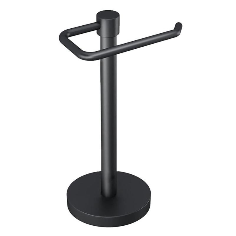 

Современная отдельностоящая стойка для полотенец Стальная подставка Повышает эстетику для ванной комнаты Современный стиль чёрный