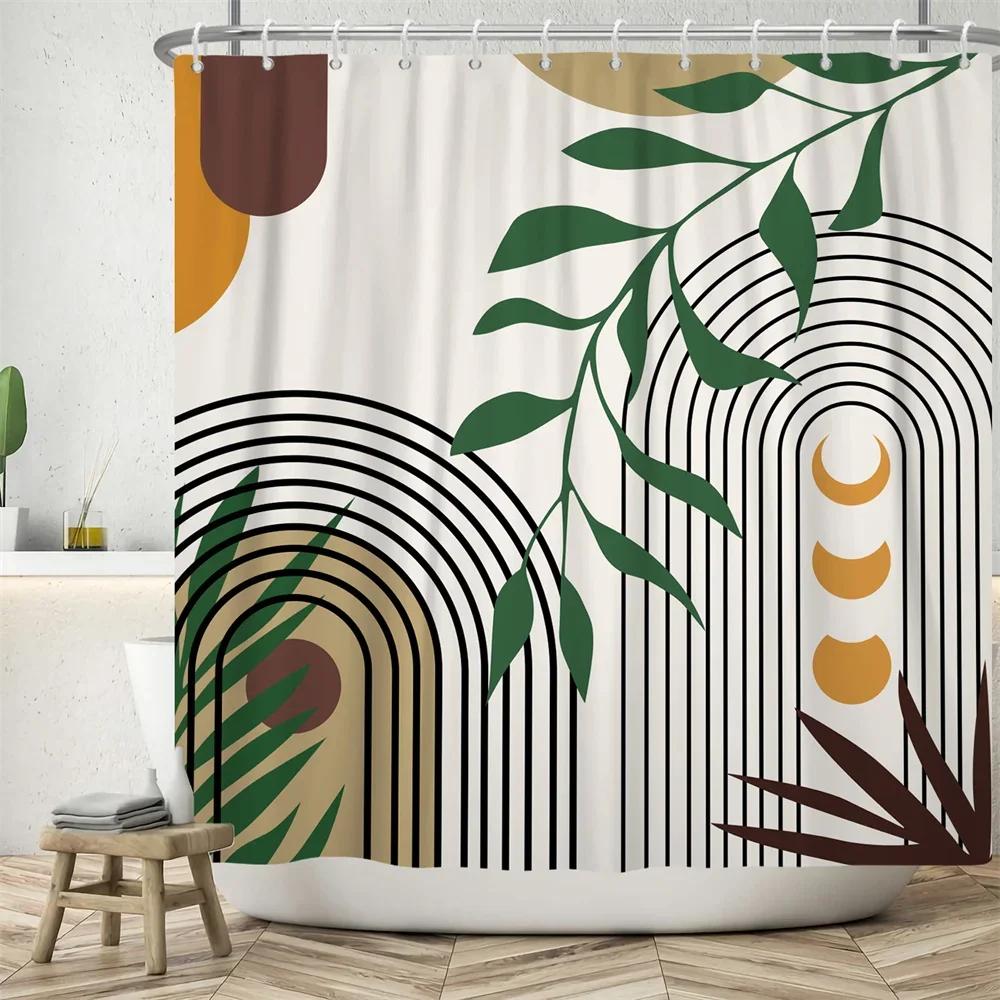 Vibrant Sunburst Print Water-resistant Shower Curtain with Bold Colors and Dynamic Design for Energetic Bathroom Decor