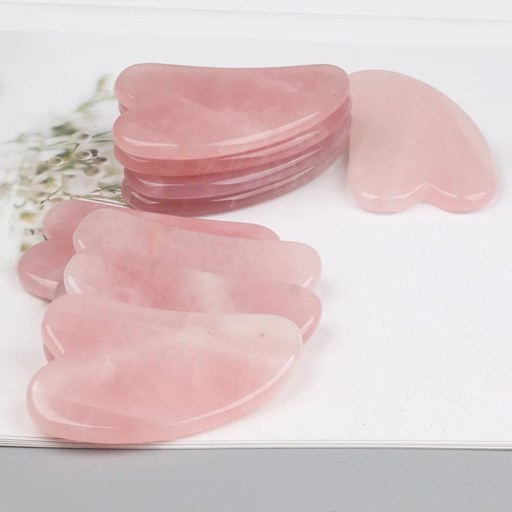Natural Stone GuaSha Tool Jade Facial Beauty Rose Quartz Scraping Massager Firm Skin Care Face Gua Sha SPA Physical Therapy