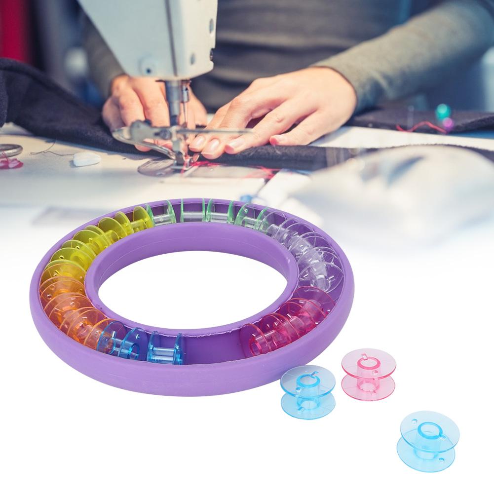 

24PCS Silicone Bobbin Storage Box Round Portable Storage DIY Handwork Home Sewing Accessories
