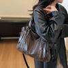 Vintage Handbag Solid Color Shoulder Bag Women's Large Capacity Commuter Tote Bag