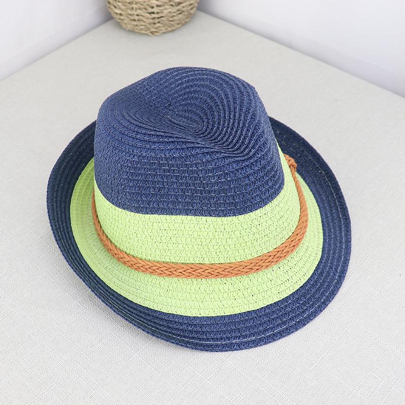 Korean Top Hat Straw Hat Kids Sunhat Spring Summer Beach Sun Hand-knitted Hat Men sale