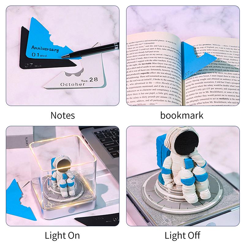 Tidsmätarkalender 2026 med ljus, 3D-kalender 2026, Gör-det-själv avrivbar tidmätarkalender, 3D-konstnärliga block, 3D-anteckningsblock