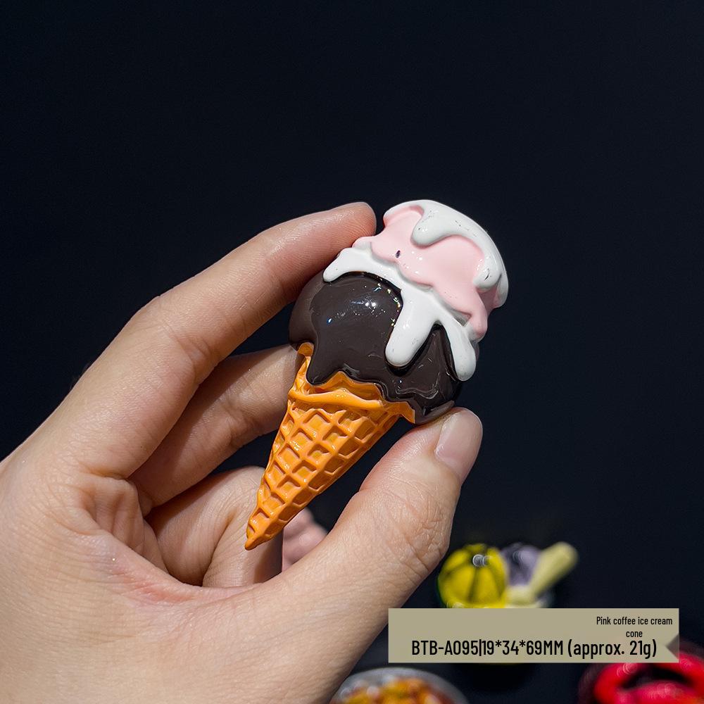 3D Cartoon Ice Cream Cone Cake Refrigerator Magnet Toy Decoration Accessories