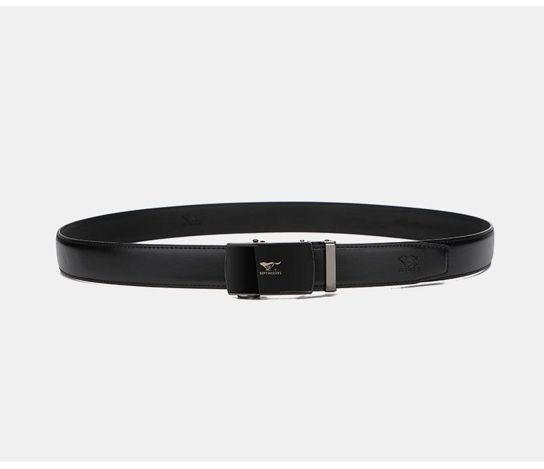 Seven Wolves Men's Classic Leather Belt with Automatic Buckle - Versatile Gift for Business and Casual Wear