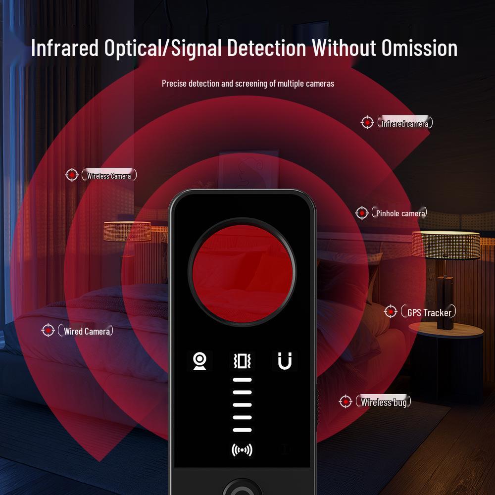 Seven-in-One Multi-Functional Detector: Anti-Peeping, Anti-Eavesdropping, GPS Locator, Hotel Surveillance Camera Detector
