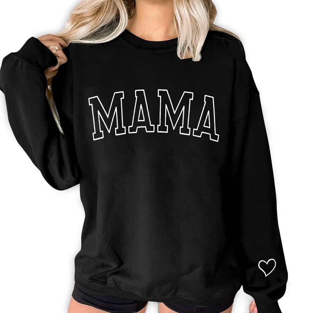 Damen Sweatshirts mit Aufdruck „Love Heart“ und Grafik, Festival-T-Shirt, lässig, langärmelig, Pullover, Tops