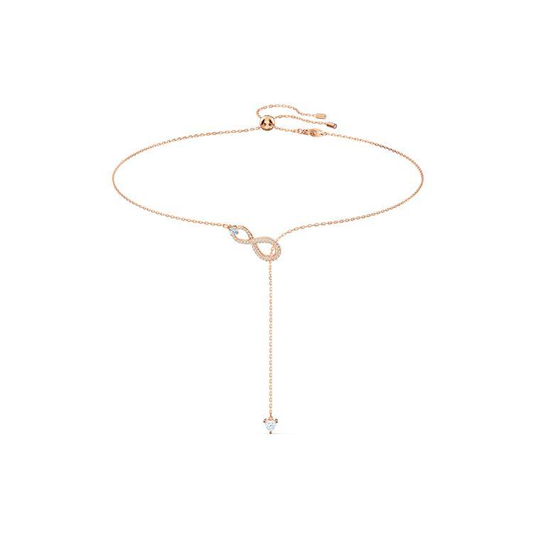 Swarovski Hyperbola Collection SWA Infinity Eternal Love Y-Shaped Necklace Women necklace 5521346 Box (Random Color)