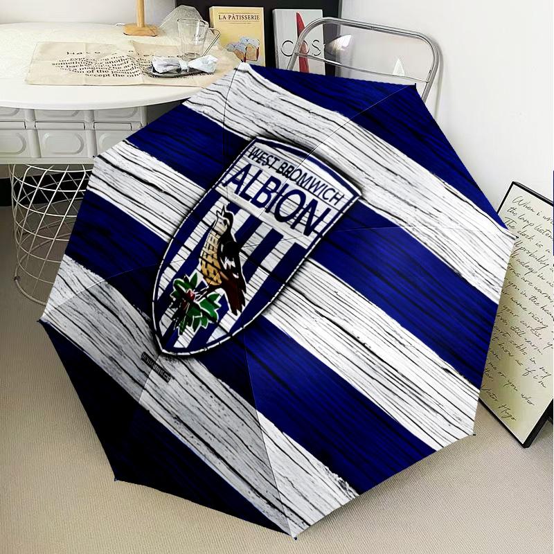 Bromwich Albion  Automatic Folding Umbrella - 8-Rib Travel Umbrella with Auto Open/Close & Portable Gifts for Holidays or Birthdays