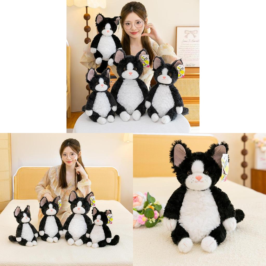 Black Cat Plush Doll With Cartoon Design For Kids And Collectors