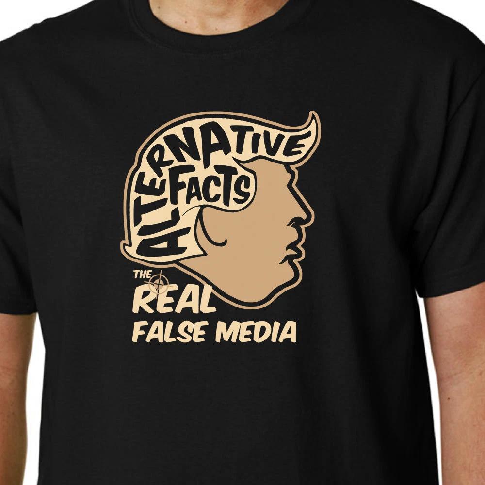 The Real False Media Donald Trump TShirt Alternative Facts Geek Humour Quote Us S