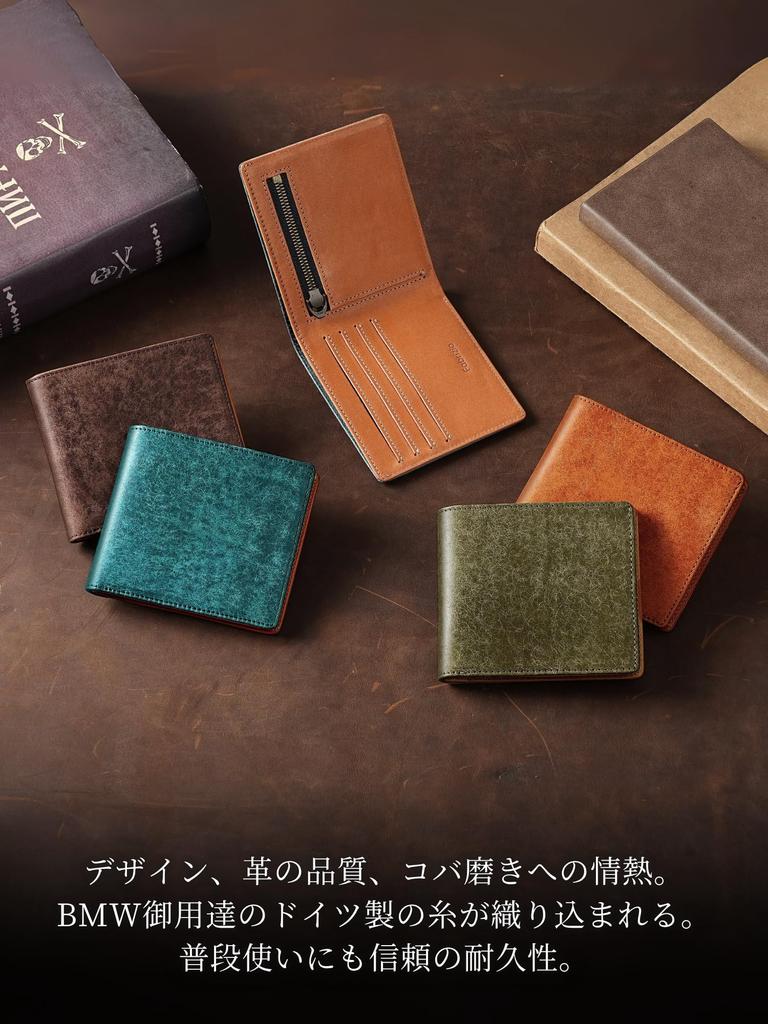 Fabrizio Geldbörse für Herren und Münzbeutel Leicht herzustellen aus echtem italienischem Leder von Top Leather YKK Reißverschluss Ultradünn Damen, Bifold, Schlank, Portemonnaie, Verwendung,