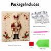 Handmade Framed Pearl Painting Set with Festive Nutcracker Design 5D Shiny Bead Art Canvas Creative Craft for Christmas Home Room Decor