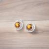 Natural Citrine Gemstone 925 Sterling Silver Jewelry Handmade Stud Earrings0.62" EE-125-6