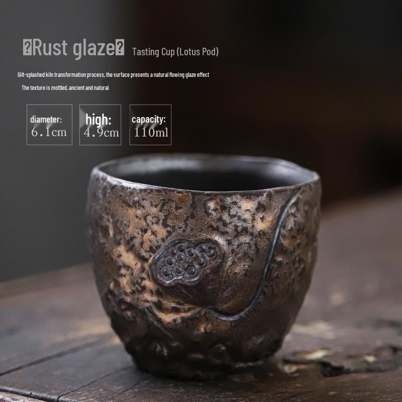 Jianying Gilded Ceramic Master Teacup - Large Kung Fu Tasting Cup