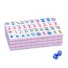 166 Piezas Mini Americano 30MM con 2 Dados de Fichas de Mahjong Mahjong Grabado de 4 Capas