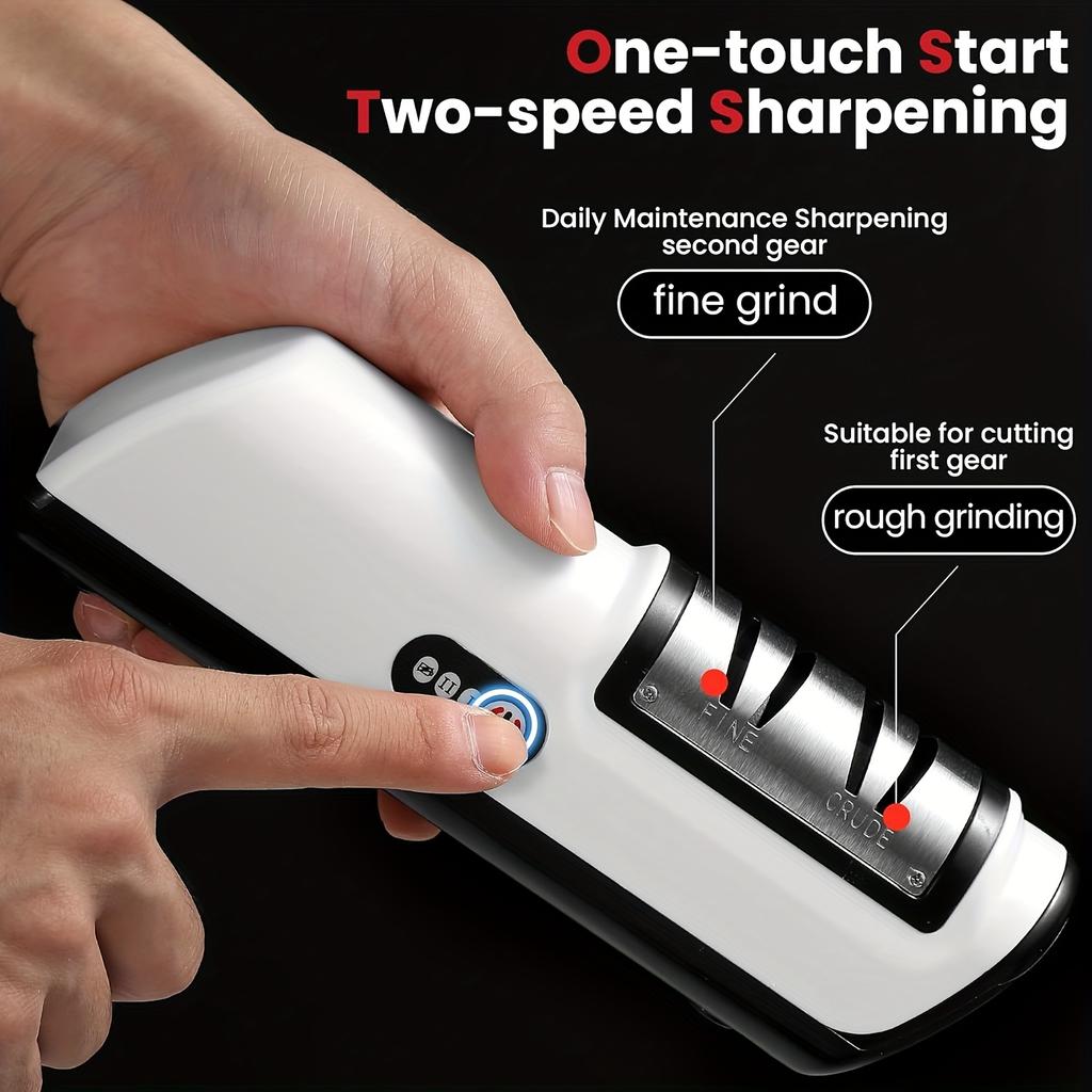 [Electric Knife Sharpener] Professional USB Rechargeable Electric Knife Sharpener, Suitable for Sharpening and Polishing Kitchen Knives