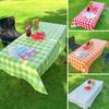 Rectangular Red Plaid Disposable Plastic Tablecloth, Waterproof Oilproof Table Cover for Outdoor Picnic, Kitchen, Holiday & Birthday Party Decoration