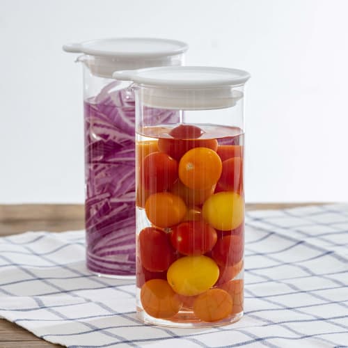 HARIO Vinegars Pickle Pot, 700ml, Pickle Storage Container, White, Made in Japan, VPP-700-W