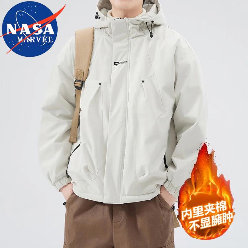 

NASA MARVEL Men s Winter Thickened Hooded Cotton Jacket S