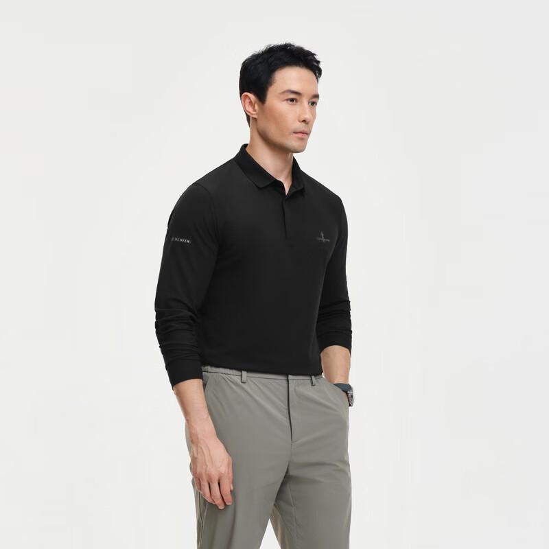 Biyinlefen Men's Long Sleeve Polo Shirt