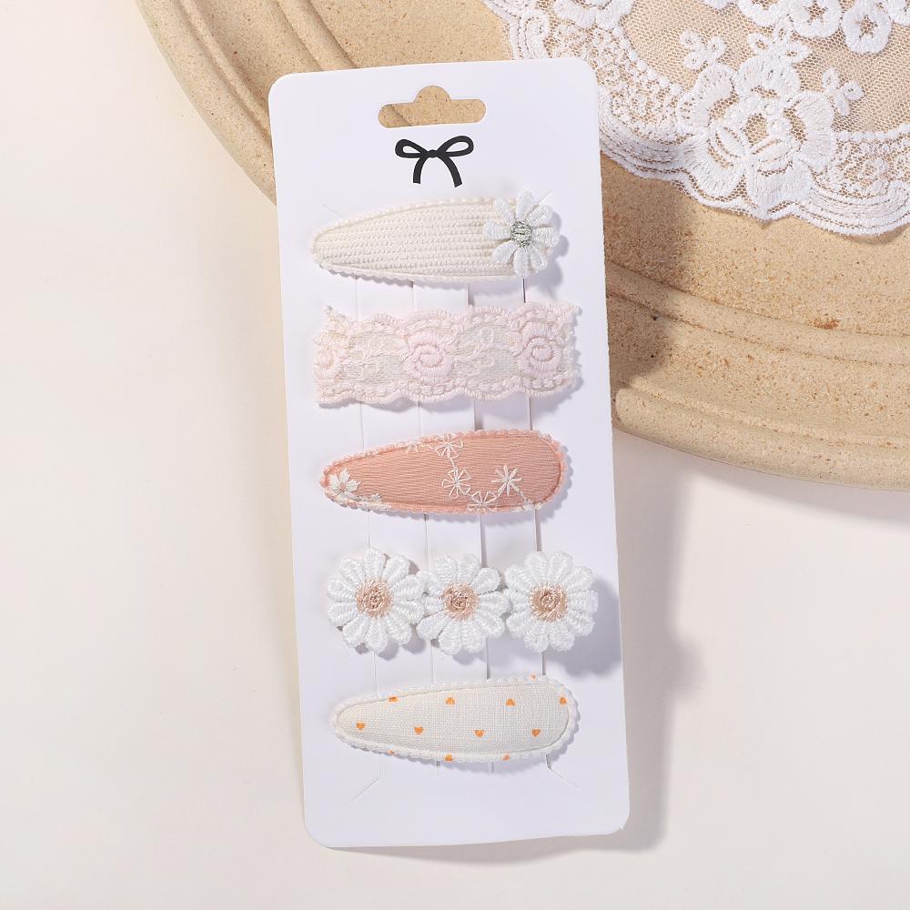 4/5Pcs Mini Baby Hairclip Cute HairClip Print Cotton Alloy for Toddler Girl Children Lovely Kid Headwear Baby Hair Accessories