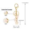 Initial Keychain White/Pink Flower Charms for Key Cute Letter Keyring for Handbag Backpack Key Ring Accessories