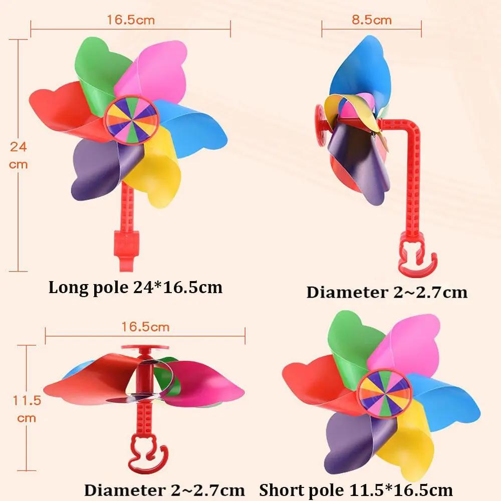 High Quality Colorful Long/Short Pole Scooter Decorative Cartoon Pinwheel Children Bicycle Windmill Bike Windmills