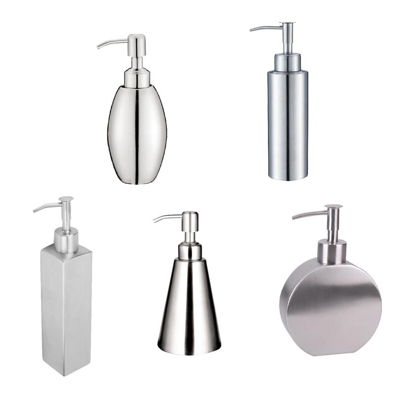 Stainless Steel Round Empty Lotion Soap Dispenser Bottle, 350ml Soap Dispenser Great For Essential Oils, Lotions, Liquid Soaps