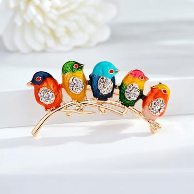 Ins Fun Bird Brooch Female Cute Brooch Anti-Light Silk Scarf Buckle Pin Fixed Clothes Accessories Tide