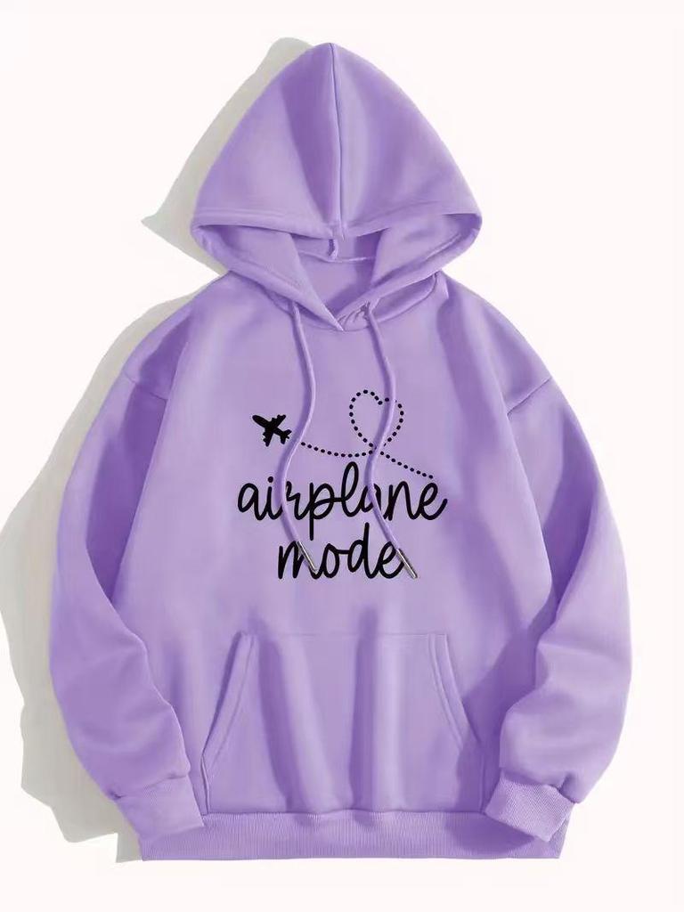 American Style Hooded Sweatshirt: Heart & Letter Pattern, Loose Fit, Long Sleeve, Autumn/Winter 2025 Collection