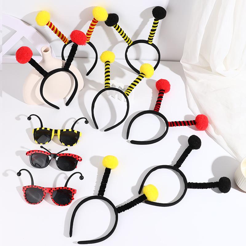 Halloween Bijen & Lieveheersbeestjes Hoofdband Bril Set voor Kinderen - Feestelijke Kostuumaccessoires voor Halloween, Kerstmis en Optredens