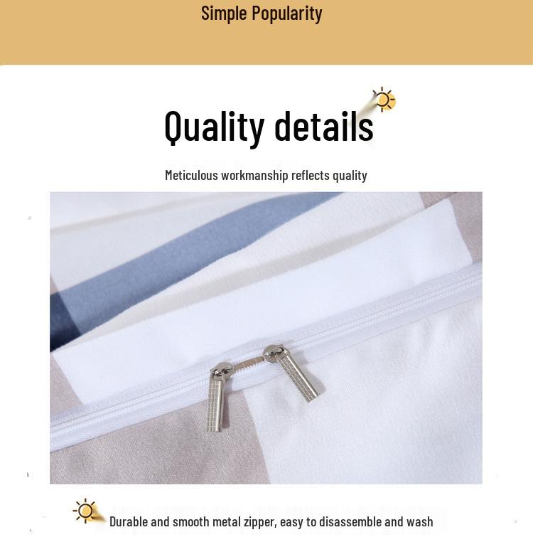 Washable Xinjiang Cotton Plaid Quilt for Students - Removable Cover & Pad