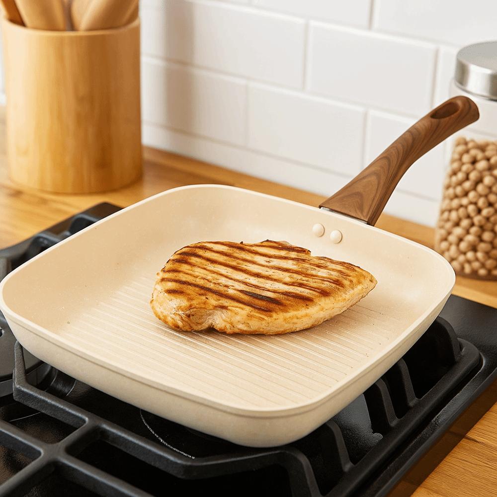 Nonstick Square Skillet Ergonomic Design Grill Pan Professional Cooking Griddle  Grilling