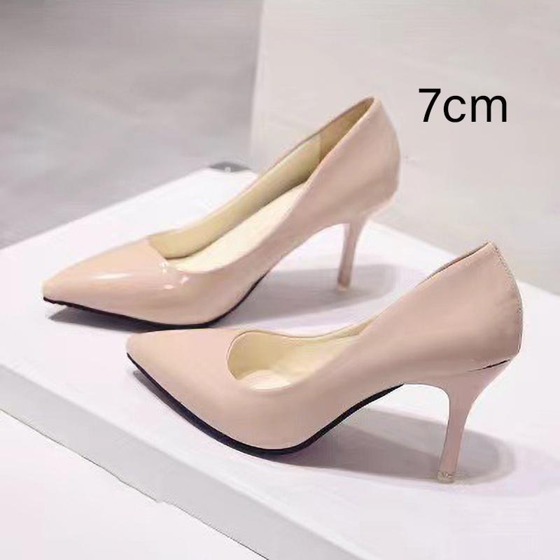 Scarpe décolleté da donna con tacco alto Moda Pelle verniciata Punta stretta Tacco sottile Scarpa da sposa Sexy