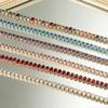 Diamond Necklace Oval Diamond Button Head Necklace Tennis Chain Mixed Diamond Clavicle Chain Stainless Steel Jewelry