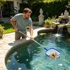 Outdoor Wasseroberflächenreiniger Poolkescher mit 5-teiligem Stiel, Feinmaschiges verstellbares Schwimmnetz, Laubfänger Whirlpool-Rechen zur Reinigung