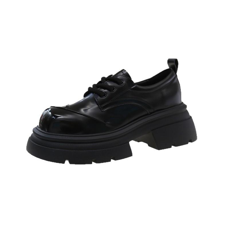 Internet celebrities with loafers women's 2025 summer new British college style single shoes retro brown lace-up small leather shoes