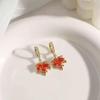 2024 Red Maple Leaf Temperament Earrings: Versatile & Trendy Autumn/Winter Design for Women